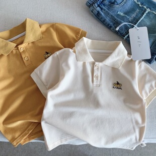 儿童polo衫男2026夏季新款中小童刺绣T恤宝宝休闲薄款短袖女透气