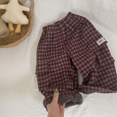 不二妈妈冬款加绒口袋直筒裤保暖