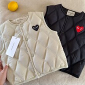 儿童夹棉马甲2025秋冬新款 男女童格子背心内外搭宝宝纯色坎肩洋气