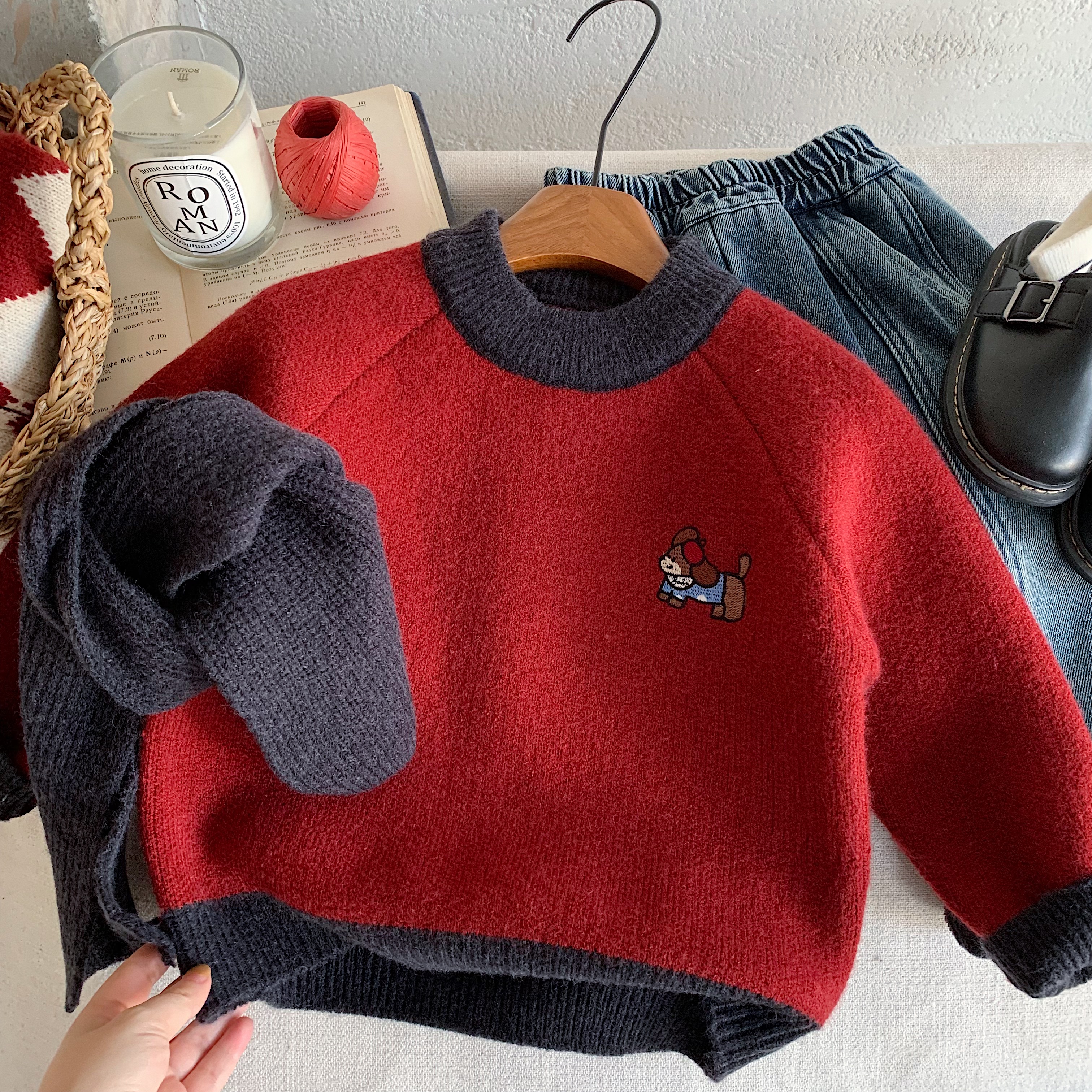 不二妈红色毛衣冬季加厚喜庆洋气