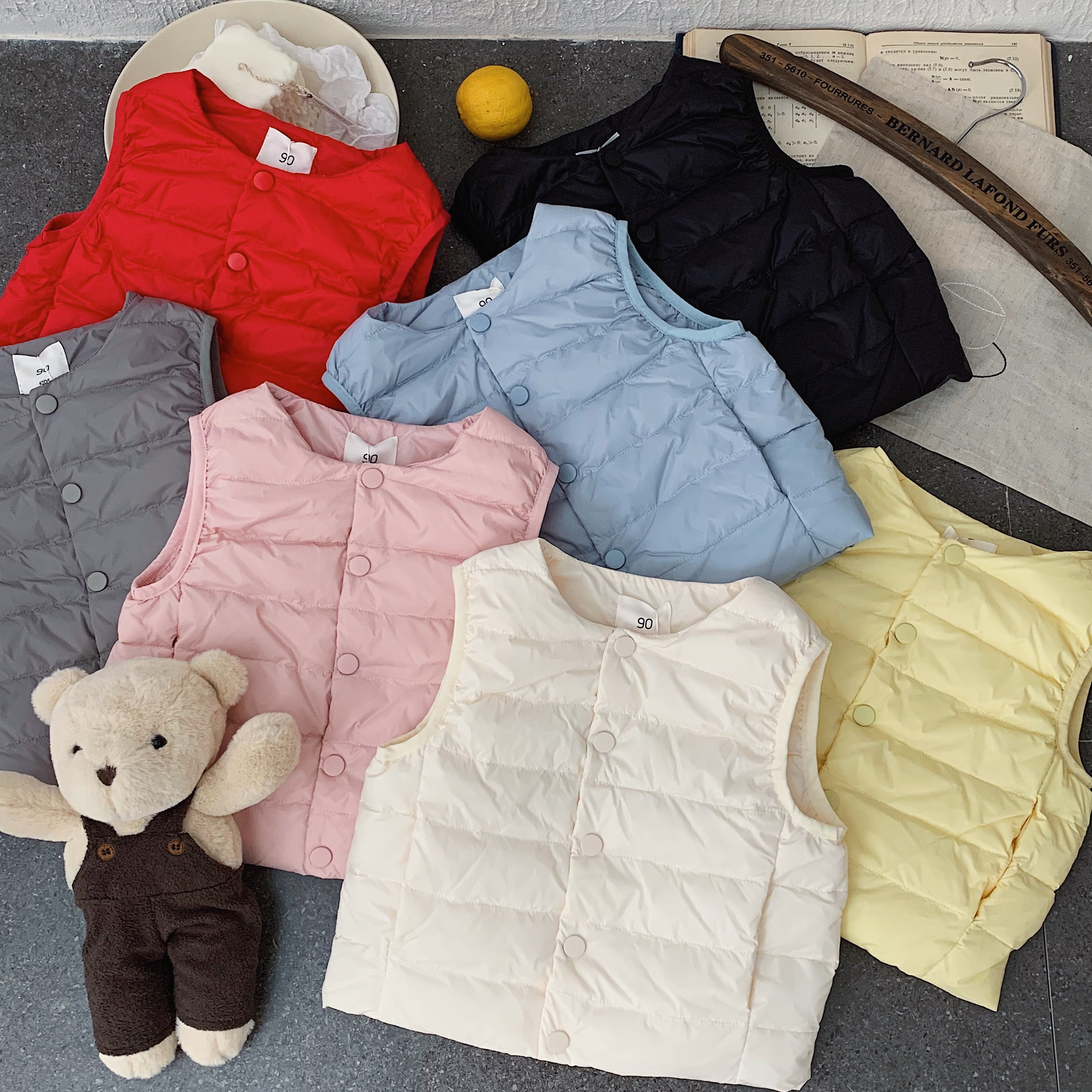 不二妈妈冬款白鸭绒马甲背心保暖