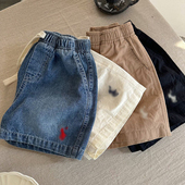 2025夏季 五分裤 新款 儿童短裤 男童裤 子薄款 透气宝宝纯色中裤 女潮牌