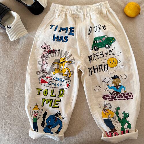 不二妈卡通防蚊裤宽松时尚长裤潮