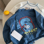 宝宝防风外套女洋气 小童纯色开衫 儿童卡通夹克男韩版 2026春秋新款