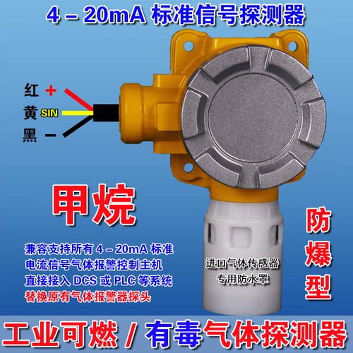 4-20mA信号甲烷气体泄漏变送器探测仪防爆型工业气体浓度感测探头