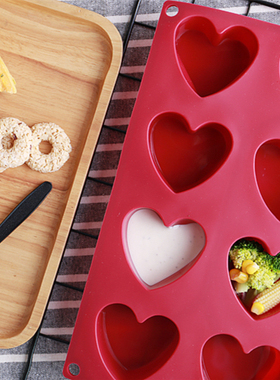 C139 出口德国 加厚安全硅胶材质 八格爱心 巧克力 蛋糕模具