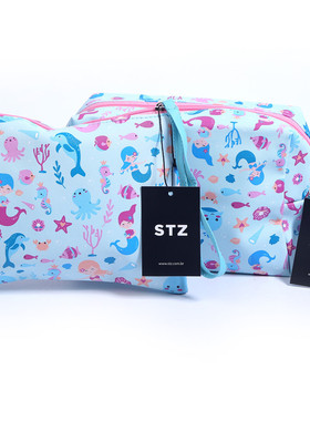 上F67 欧美DAN 炒鸡美腻 美人鱼图案 防水大容量化妆包洗漱包