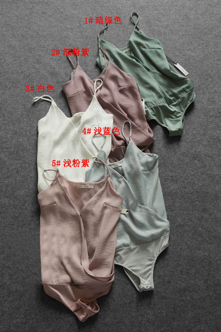 A33 清仓  原DAN小物 深V气质小性感 搭配款吊带连身雪纺衫