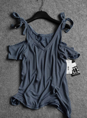 V94 美国DAN 26刀同步 柔软酥糊 小性感裸肩半袖T恤