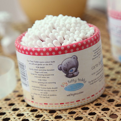 上P11 超值 家庭BI备 小熊筒装多功能纯棉棉签200根