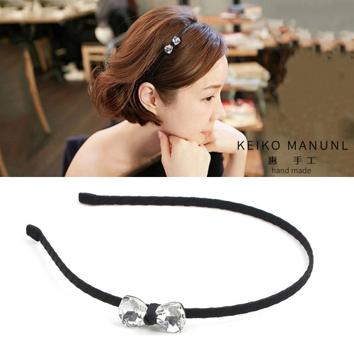 淑女清新灰色锆石a27水晶蝴蝶结