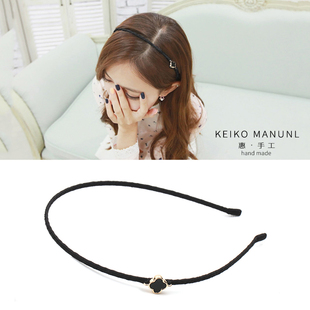 细发箍韩国简约细款 小清新四叶草头箍简约带齿防滑洗脸成人压发23