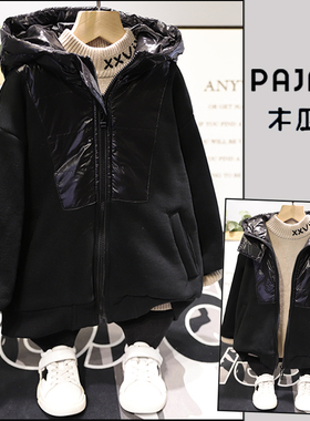 木瓜汁童装冬季新款儿童拉链衫韩版男童连帽加厚外套潮77366