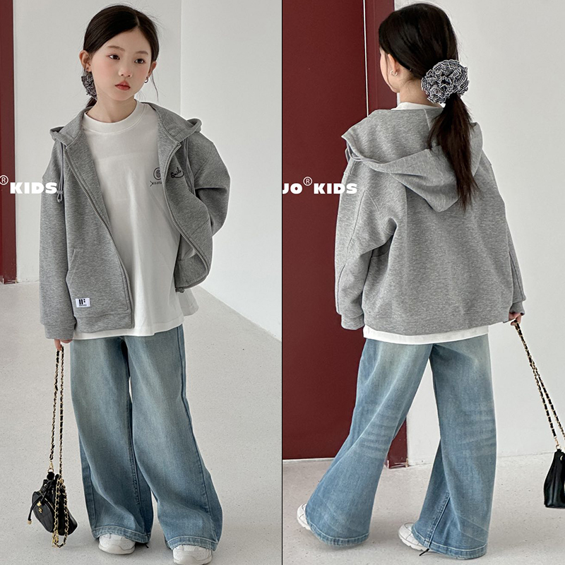 牛哆哆男女童简约休闲外套帽衫