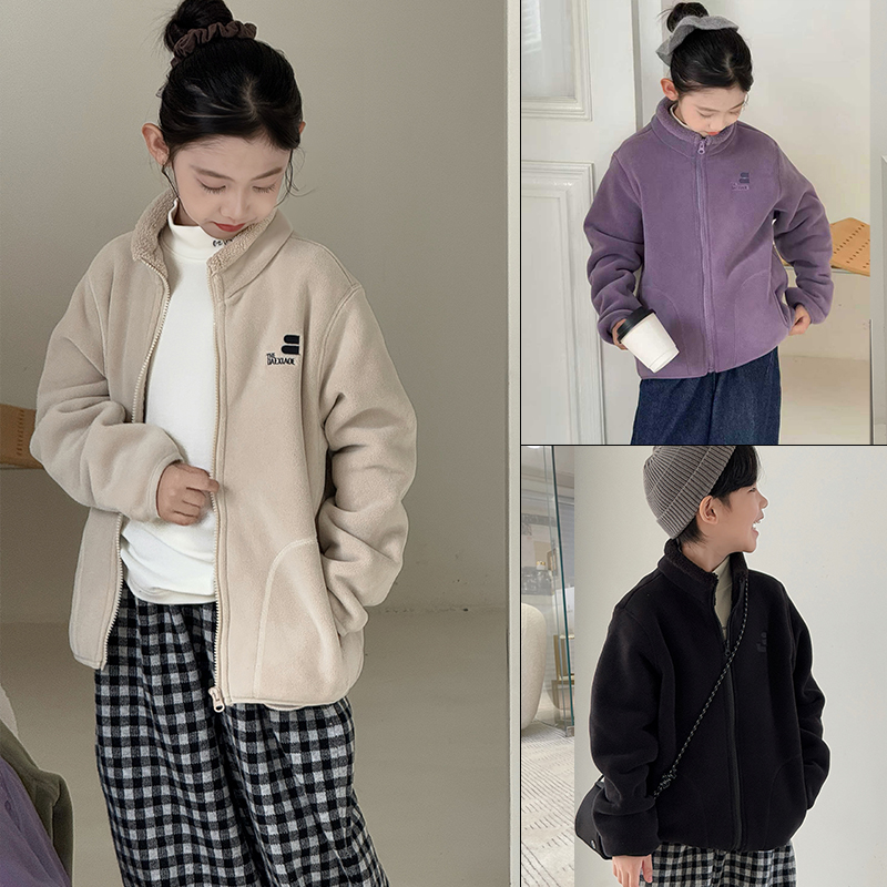 大E小e童装2025冬新款长毛绒外套