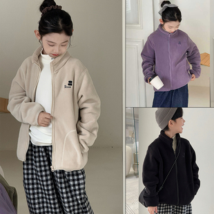 男女儿童校服神器长毛绒奥粒绒外套潮5020 新款 大E小e童装 2025冬季