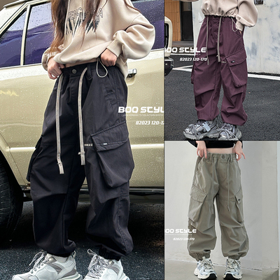 BOQ休闲工装裤中大童百搭束脚裤