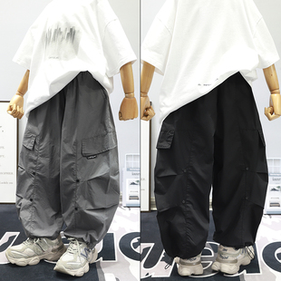 韩版 新款 2025夏季 2208 薄款 休闲裤 男女中大童潮范弯刀裤 啦芙莱童装