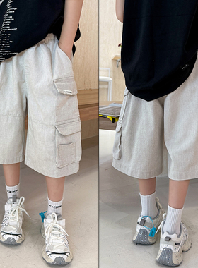 大E小e童装2025夏季男女童时尚工装短裤中大童百搭休闲中裤66821