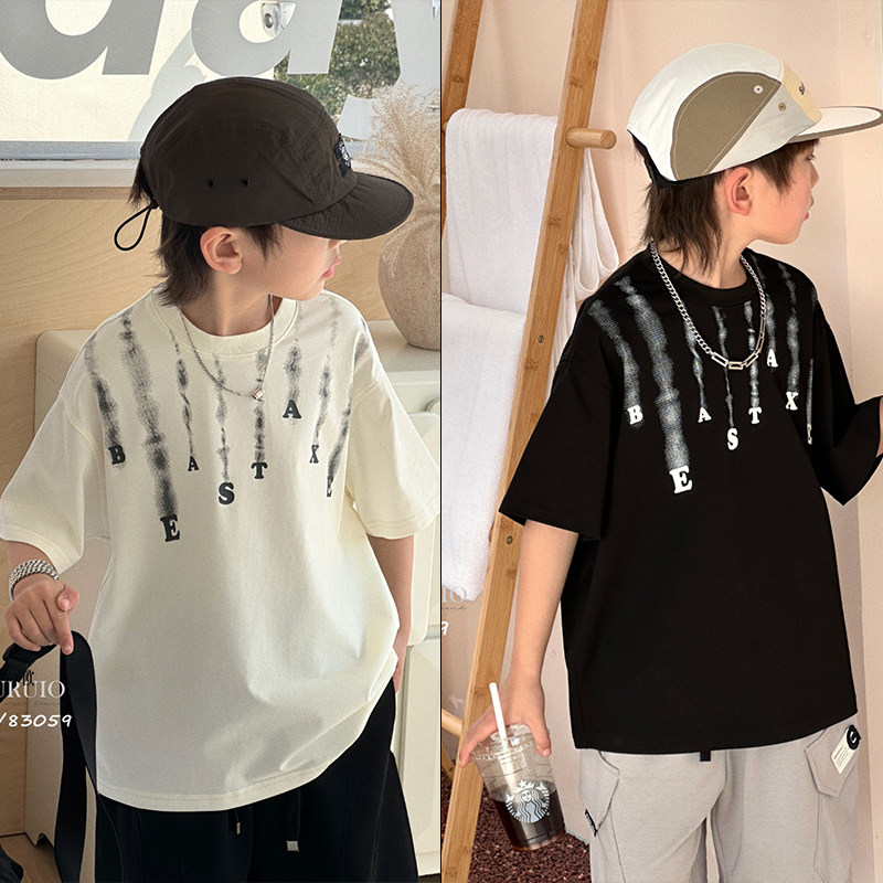 布芮欧童装2024夏季新品男女童凉感T恤舒适帅气休闲短袖上衣16089,童装/婴儿装/亲子装,T恤,淘宝优惠券,粉丝福利购,淘宝优惠卷