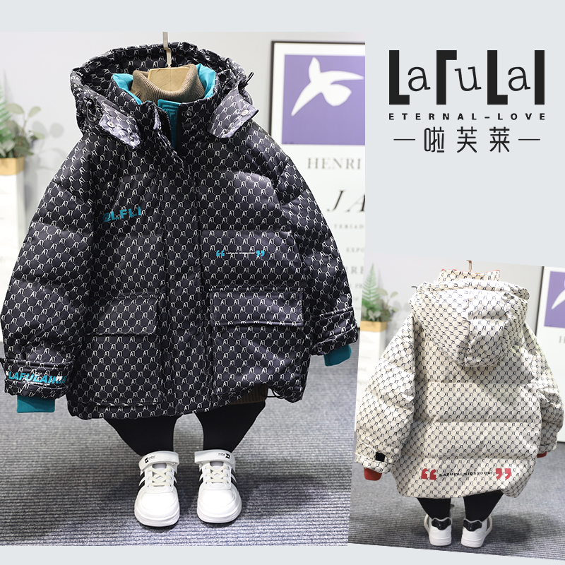 啦芙莱白鸭绒羽绒服男女童外套