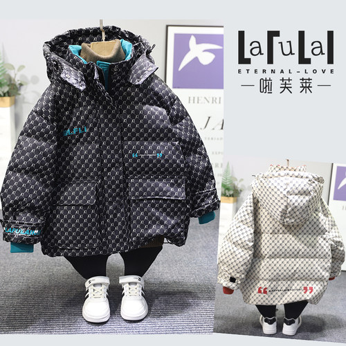 啦芙莱白鸭绒羽绒服男女童外套