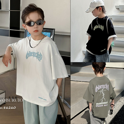 布芮欧男女童洋气短袖T恤上衣