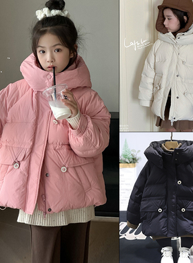 啦芙莱童装2024冬装新款男女童韩版百搭90白鸭绒羽绒服外套6575