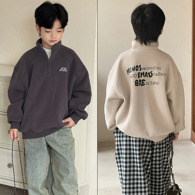 大E小e冬童装男女童加绒立领卫衣