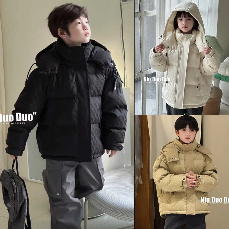 牛哆哆童装90白鸭绒连帽羽绒服