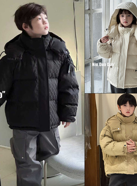 牛哆哆童装2025冬季新款男女童90白鸭绒洋气连帽羽绒服外套15311
