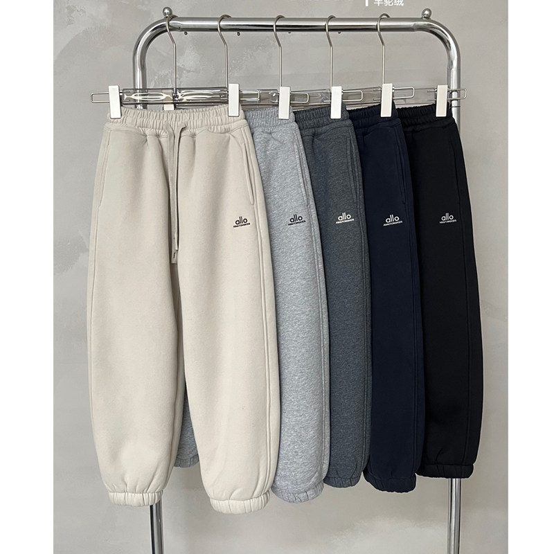爱木橦冬季加厚仿羊驼绒束脚卫裤