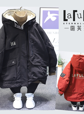 啦芙莱童装2024冬新款男女童90白鸭绒羽绒服中大童派克服外套6856