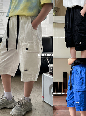 牛哆哆童装2024夏款儿童韩版工装五分裤男女童百搭棉质中裤87223