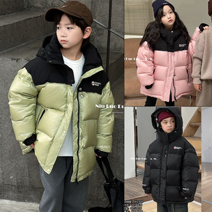 拼色90白鸭绒羽绒服男女童连帽外套2320 韩版 牛哆哆童装 冬新款