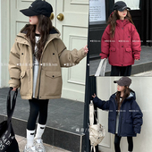 工装 童乐鱼童装 2024冬新款 风男女童羽绒服儿童派克服连帽外套3950