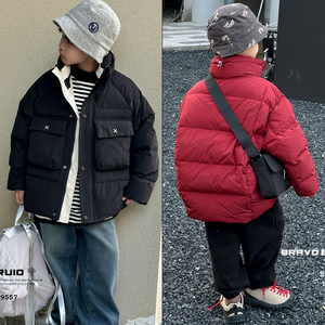布芮欧童装2023冬款儿童90白鸭绒羽绒服中大童面包服外套潮23063