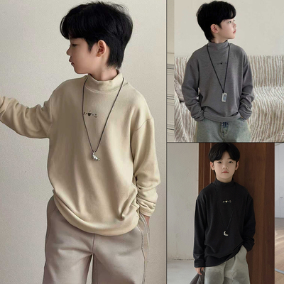 大E小e童装2025秋冬半高领打底衫