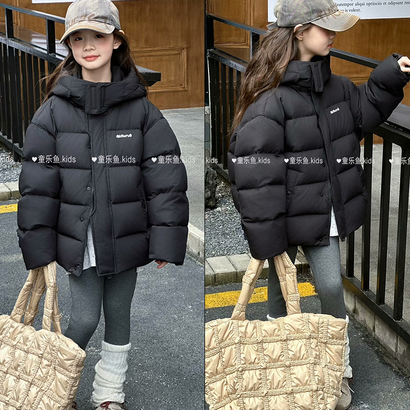 童乐鱼童装冬季加厚连帽羽绒服