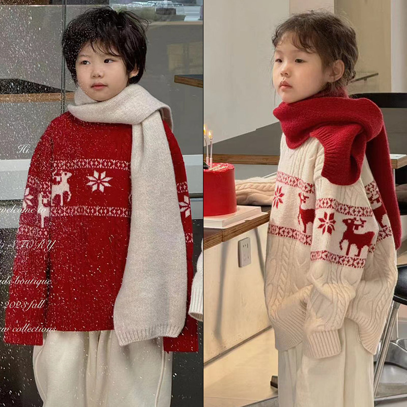 G+品牌童装2024冬季新款儿童羊毛衫男女童圣诞针织衫毛衣潮230867,童装/婴儿装/亲子装,毛衣/针织衫,淘宝优惠券,粉丝福利购,淘宝优惠卷