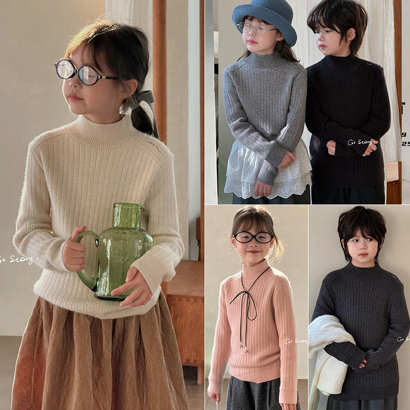 G+女童一体水貂绒保暖毛衣针织衫