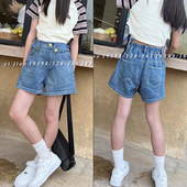中大童热裤 天依角童装 潮19398 韩版 女童百搭牛仔短裤 2024夏季 新款