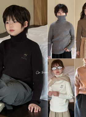 G＋童装2024冬装新款儿童高领毛衣羊绒混纺男女童内搭针织衫6879