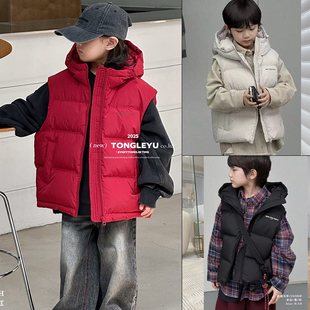 男女童外穿背心羽绒马甲儿童白鸭绒潮2038 韩版 童乐鱼2025冬季 新款