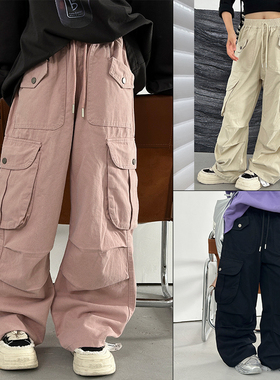 大E小e童装2024秋季新款男女童纯棉休闲直筒工装裤伞兵裤潮7715