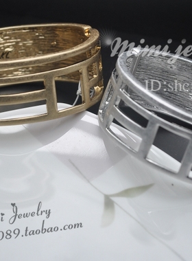 美国时尚风ins复古艺术孤品手镯