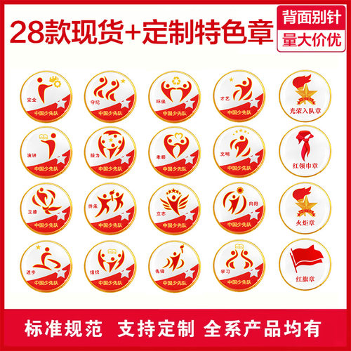 定制红领巾奖章徽章红星章胸针小学少先队员特色章基础章火炬章胸