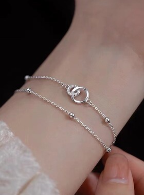 925镀银圆环手链女生小众设计高级感闺蜜手镯轻奢手饰品