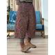 提花法国绒腰拼色夹棉八分棉裤 241004