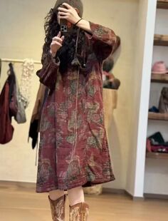 衣牧了然2582A斜襟盘扣旗袍款连衣裙